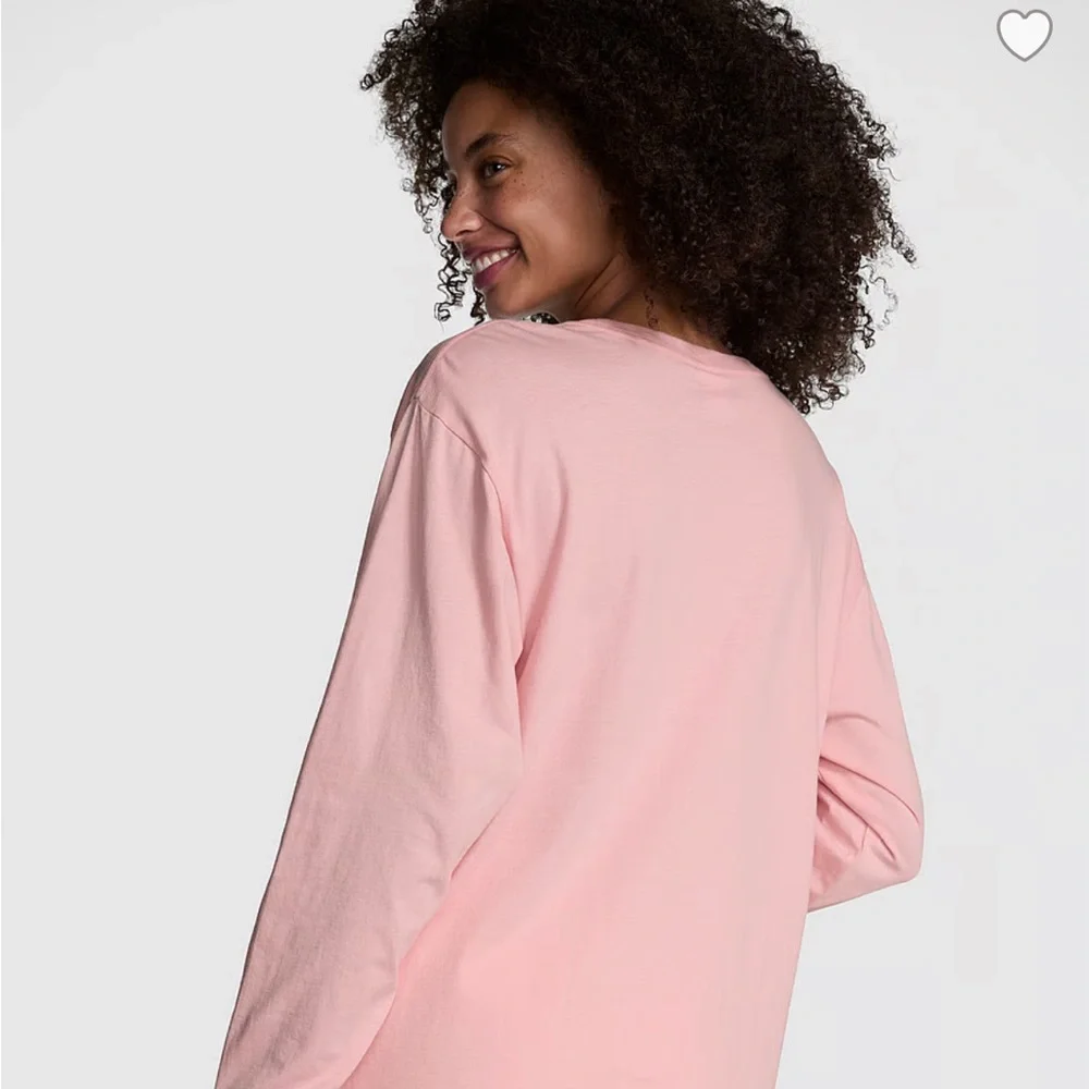 Pink Victoria Secret Long Sleeve Graphic Tee - Picture 2 of 6